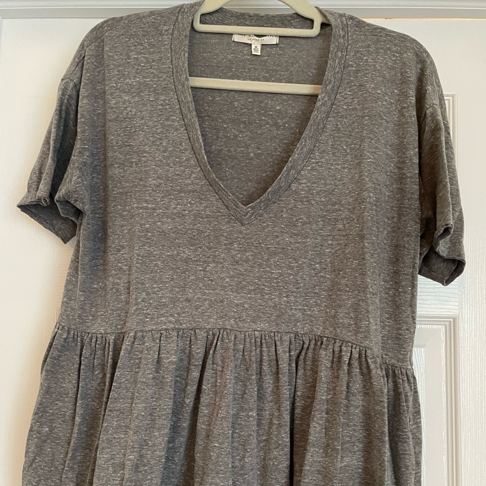 Truly Madly Deeply Grey peplum v neck tee